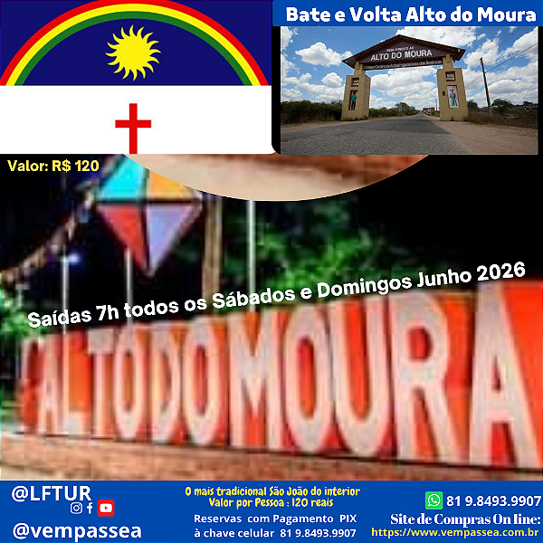 6 jun Alto do Moura PE e todos sab e dom jun 2026