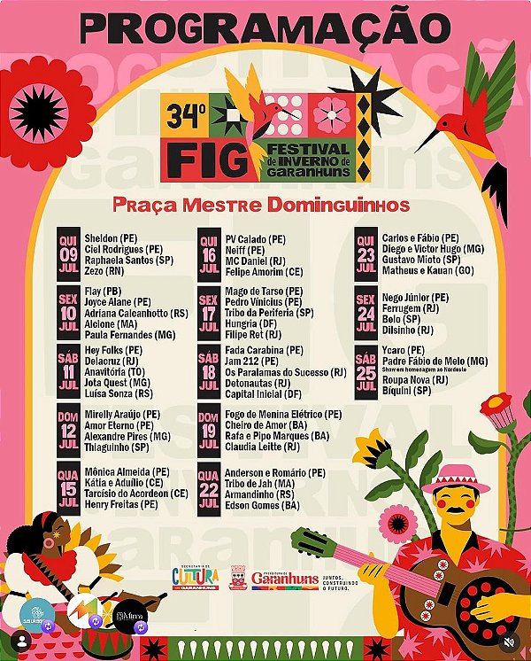 24 Julho Festival Inverno Garanhuns saidas de Recife