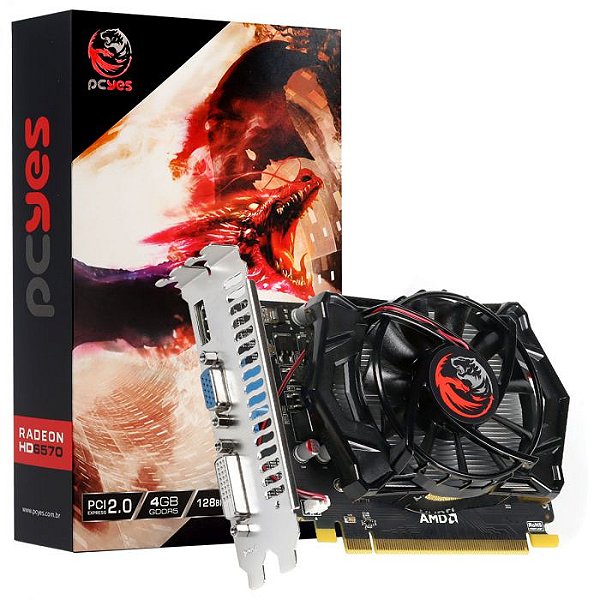 Placa de Vídeo PCYes AMD Radeon HD 6570, 4GB GDDR5, 128 Bits, Single FAN