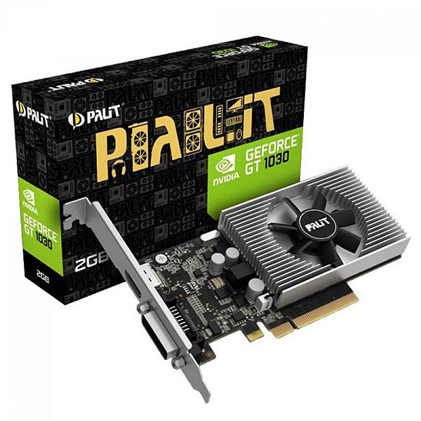 Placa de Vídeo Palit NVIDIA GeForce GT 1030, 2GB DDR4, 64 Bits, DVI, HDMI