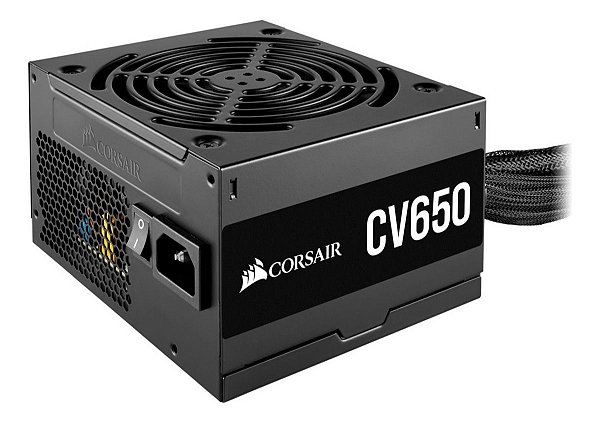 Fonte Corsair ATX CV650, 650W, 80 Plus Bronze, Com Cabo De Força