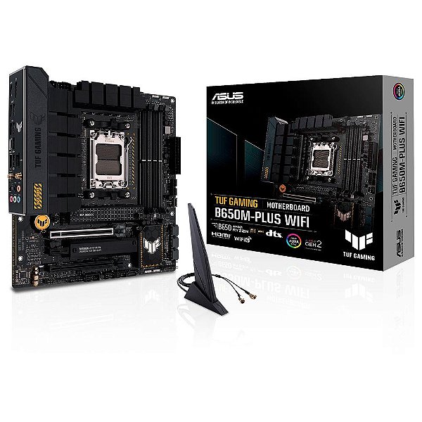 Placa Mãe Asus TUF Gaming B650M-Plus, AMD AM5 B650, mATX, DDR5, Wi-Fi
