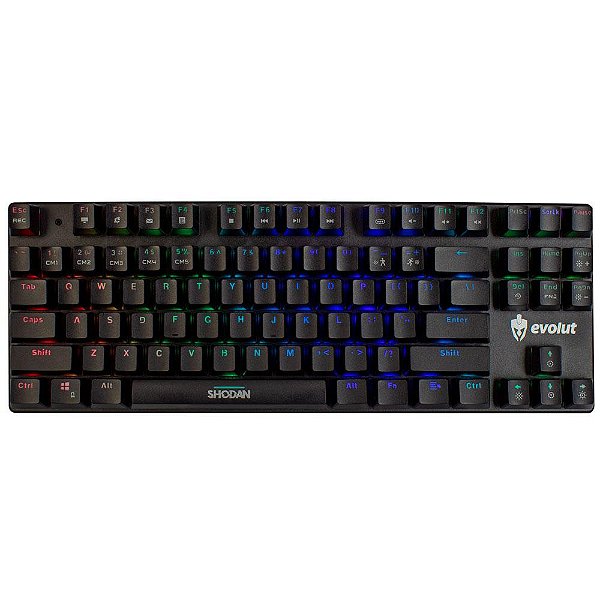 Teclado Mecânico Gamer Evolut Shodan RGB EG-203RG