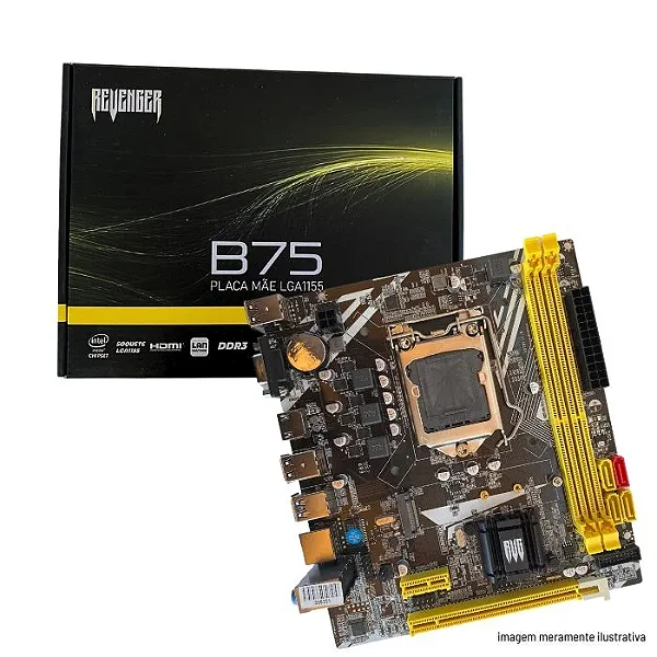 PLACA-MÃE B75M LGA1155, M.2 SUPORTE NVME REVENGER
