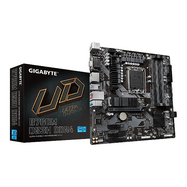 Placa Mãe Gigabyte B760M DS3H (rev. 1.0), LGA1700, DDR4