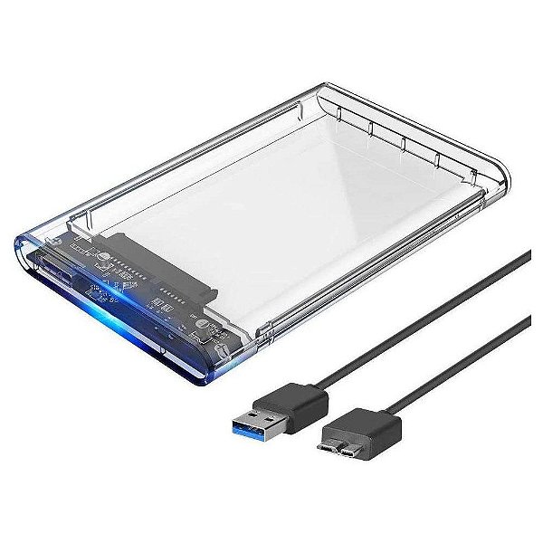 Case Fy Para HD, Transparente, USB 3.0, Original Transmissão 6GBPS, SATA 2.5", HHD Ou SSD