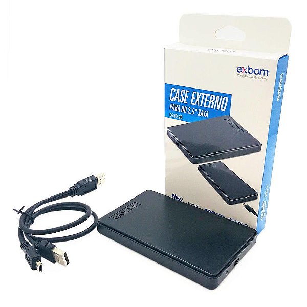Case para HD Externo SATA II 2.5" USB 2.0 em ABS Exbom, CGHD-20