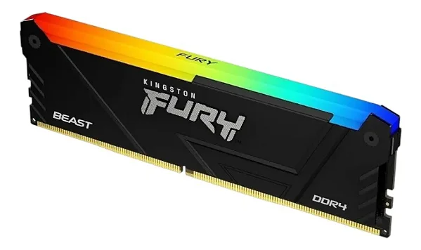 Memória Kingston Fury Beast, RGB, 8GB, 3200MHz, DDR4, CL16, Preto