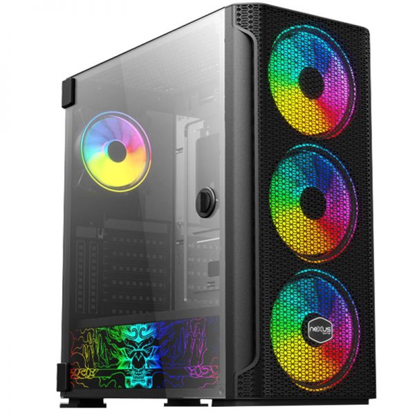 Gabinete Gamer Nexus Gamer Krypton Preto Argb Vidro Temperedo Mid Tower C/Janela - AX1-B20