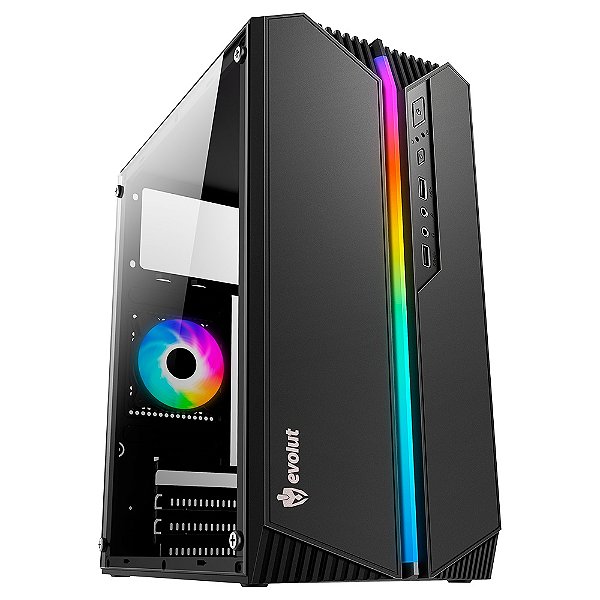 Gabinete Gamer Evolut Orcus, Mid Tower, LED, M-ATX/ITX, Lateral em Vidro  Temperado, Preto - INFO3 INFORMÁTICA - PC GAMER SANTA EFIGENIA