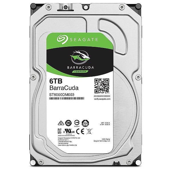 HD Seagate 6TB Barracuda, 3.5', SATA