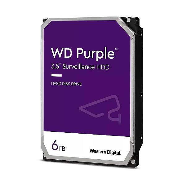 HD WD Purple Surveillance, 6TB, SATA, 3.5", Projetado para Vigilância