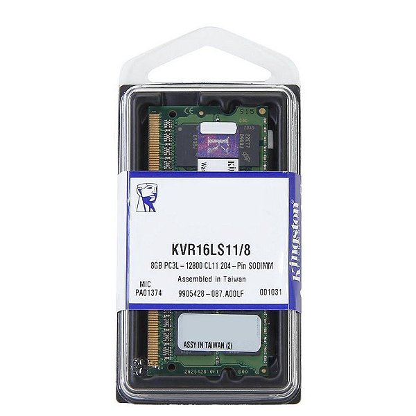 Memória Kingston, 8GB, 1600MHz, DDR3L, Para Notebook