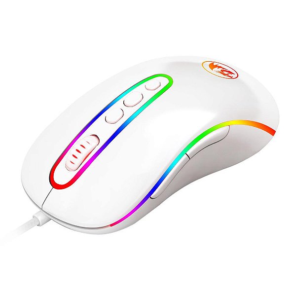 Mouse Redragon Gamer Phoenix 2 Lunar White, RGB, 9 Botões Programáveis, 4000 DPI, Sensor Avago