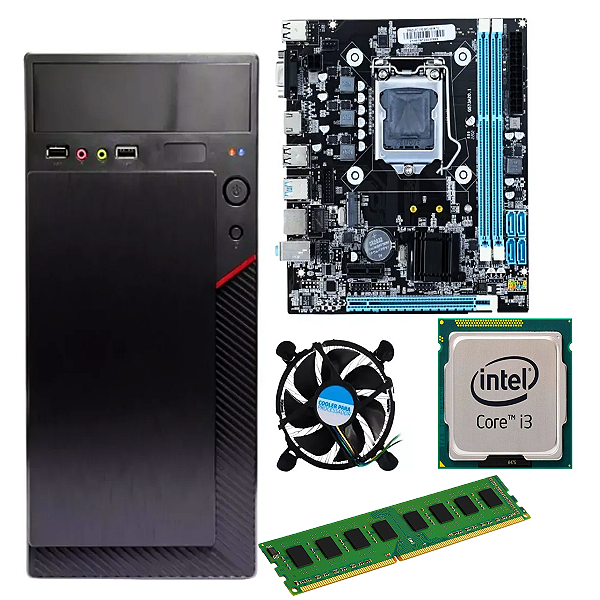 PC CPU INTEL I3 3220 PLACA H61 8GB SSD 120GB GABINETE E FONTE