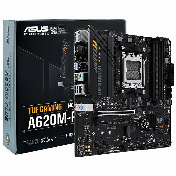 Placa Mãe Asus TUF Gaming A620M-Plus, AMD AM5 A620, mATX, DDR5