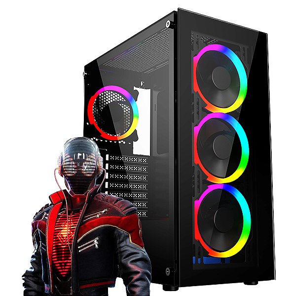 PC INFO3 GAMER AMD RYZEN 5, GEFORCE RTX 3050 8GB, MEM 16GB DDR4,  NVME M.2 1TERA, FONTE REAL 600W 80 PLUS