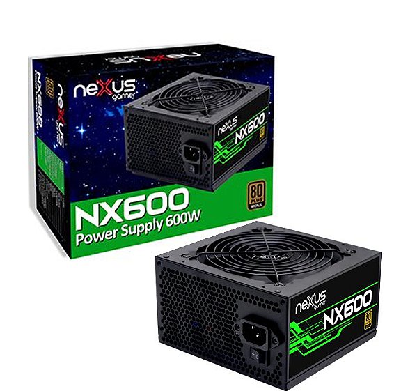 Fonte Nexus Gamer 600W 80 Plus Bronze PFC Ativo Com Cabo De Força