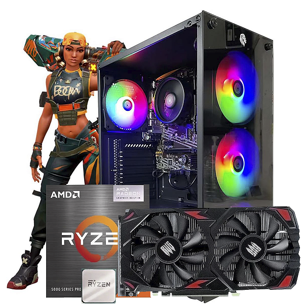 PC Gamer Ryzen 5 5500 / RX 580 8GB / 16GB RAM / SSD NVMe 1TB / Win 11