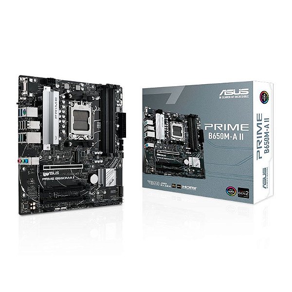 PLACA MÃE ASUS, B650M-A II, AMD AM5, CHIPSET B650, M-ATX, DDR5 - PRIME