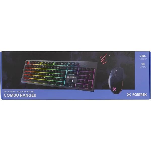 Teclado e Mouse Gamer Fortrek Ranger Rainbow RGB Grafite