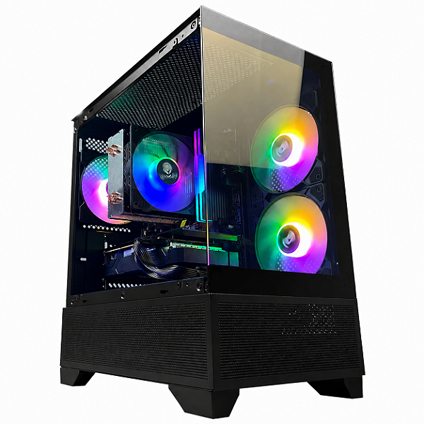 Pc Gamer Ryzen 5 5500 RAM 16GB 3200Mhz RTX 5060 TI 8GB A520M SSD 480GB M.2 600W 80 Plus 3 fans RGB