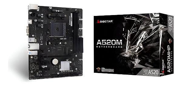 Placa Mãe A520M Biostar Am4 Am4, Ddr4, M.2, Gigabit, PCie, Matx