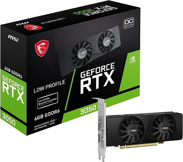 Placa de Video Nvidia RTX3050 6GB GDDR6 LP 96BITS MSI 912-V812-023