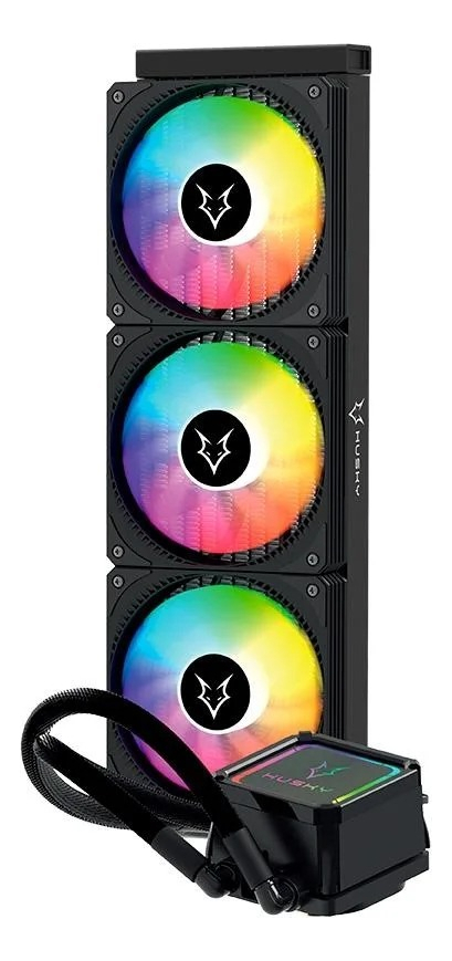 Water Cooler 360mm Husky Freezy, Iluminação ARGB, 360mm, AMD e Intel, Preto