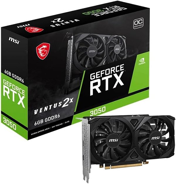 Placa de Video Nvidia RTX3050 6GB GDDR6 96BITS MSI Ventus 2x
