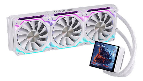 Water Cooler Round5 Zephyro Branco Argb Display Lcd 360mm - R5-WC-ZEPHYRO-360W-2225