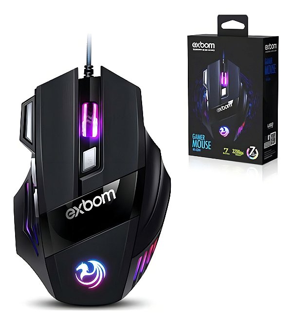 Mouse gamer 3200 dpi com fio USB 7D extreme 7 cores RGB xtreme 4 modo DPI gaming MS-G260 x7