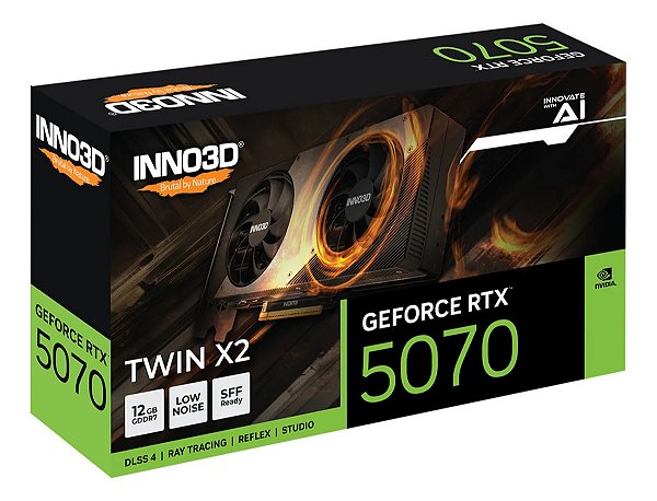 Placa De Video Inno3d Geforce RTX 5070 Twin X2 12gb 192bits Gddr7