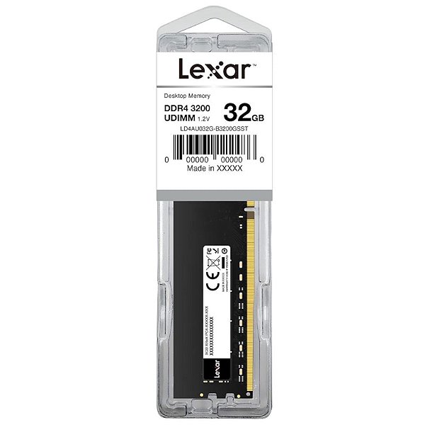 Memória Lexar 32gb Ddr4 3200mhz Udimm Cl22 1,2v - Ld4au032g