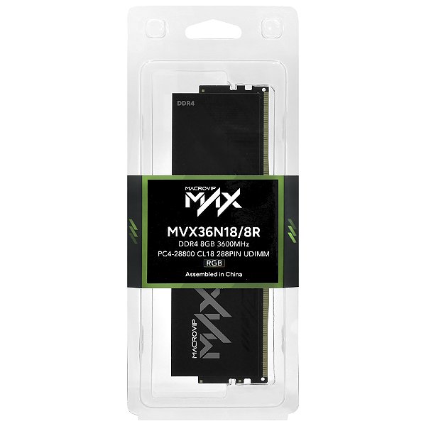 Memória RAM Macrovip MAX RGB DDR4 8GB 3600MHz – MVX36N18/8R