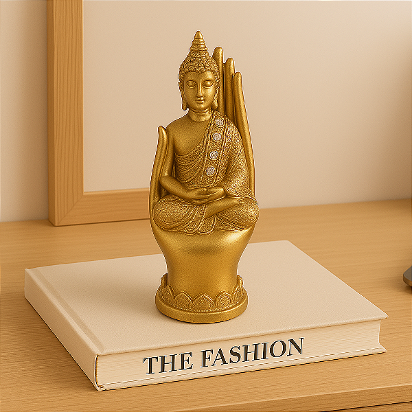 Estatueta Buda Hindu Dourado – Toque Espiritual e Elegância para Revenda no Atacado