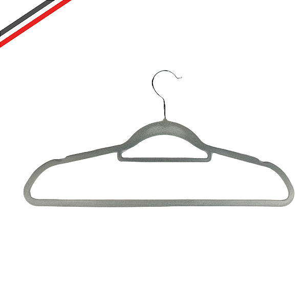 Cabide De Veludo Grande Para Roupas Calça Camiseta Blusa Cinza