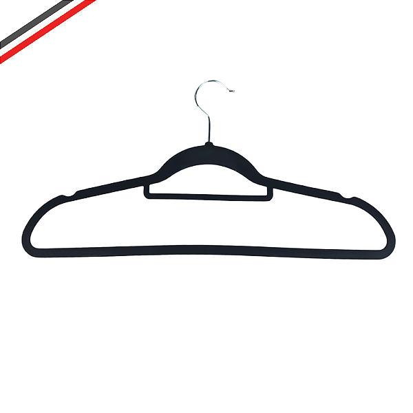 Cabide De Veludo Grande Para Roupas Calça Camiseta Blusa Preto