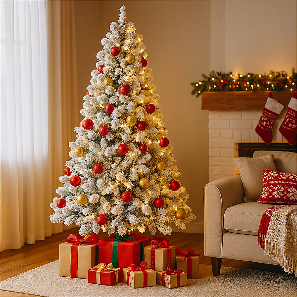 Árvore de Natal Nevada 2,10m com 950 Galhos – Impacto Visual e Alta Demanda no Atacado