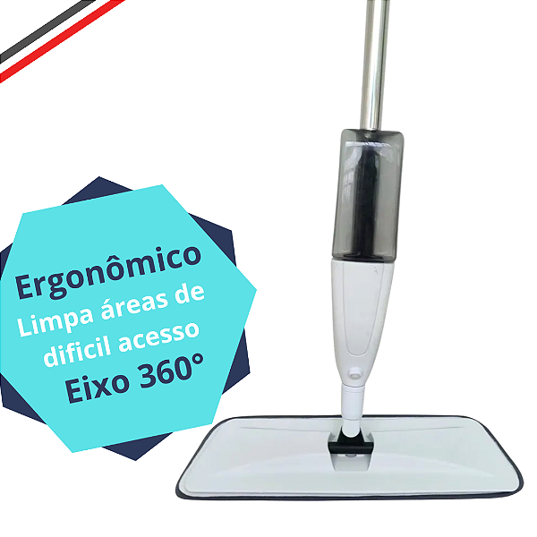 Kit 1 Refil + Mop Spray Esfregão Com Reservatório De Água