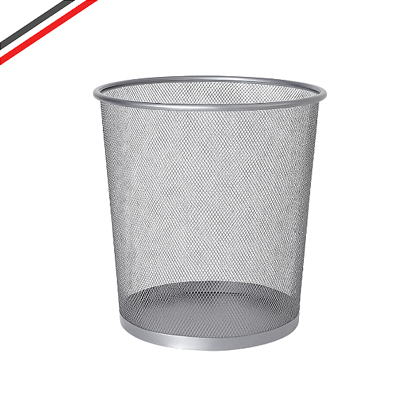 Lixeira Cesto De Lixo De Banheiro Escritório Telada Cinza