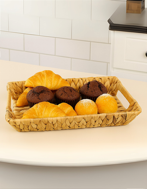 Bandeja Retangular de Fibra Natural Multiuso – Estilo Rústico com Alta Rotatividade no Atacado