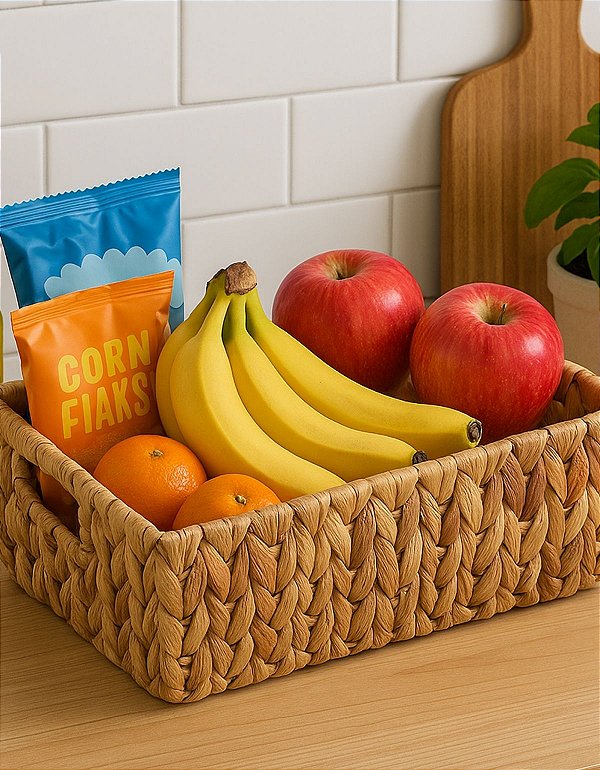 Cesto Organizador Retangular com Alças Multiuso