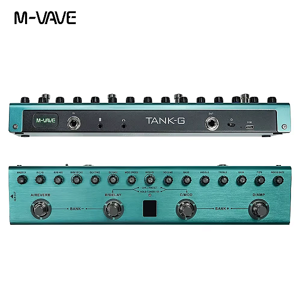 M-VAVE-G Pedal de Guitarra Multi-Efeitos, Recarregável, 36 Presets, 9 Preamp Sl