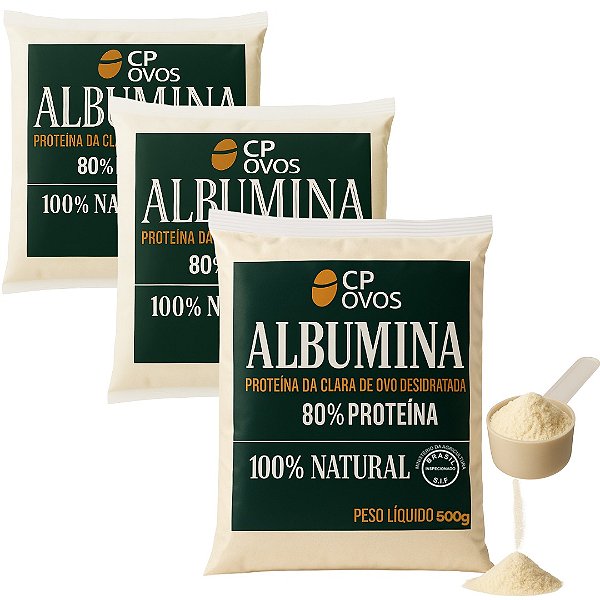 Albumina Pura CP Ovos 1,5kg 80% Proteína Suplemento em Pó para Ganho de Massa Muscular e Recuperação