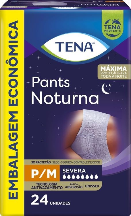 Roupa Íntima Adulto Tena Noturna Pants P/M com 24 unidades