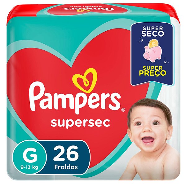 Fralda Infantil Pampers SuperSec G com 26 unidades
