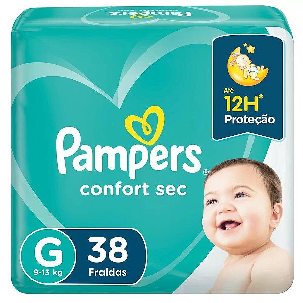 Fralda Infantil Pampers Confort Sec G com 38 unidades