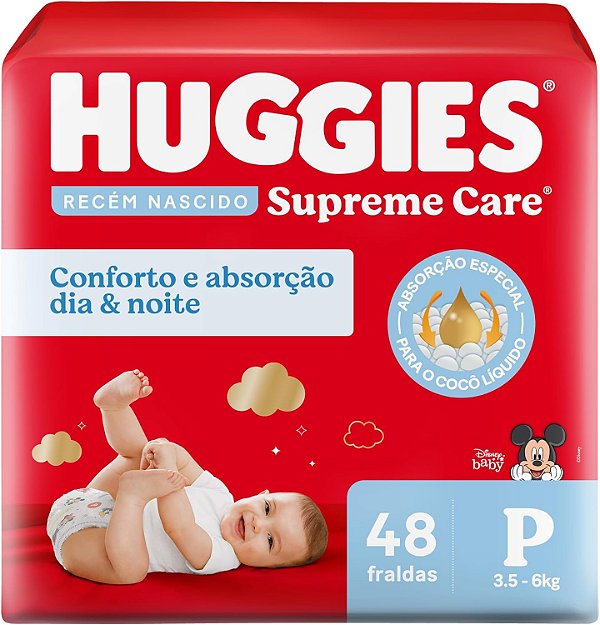 Fralda Infantil Huggies Supreme Care P com 48 unidades