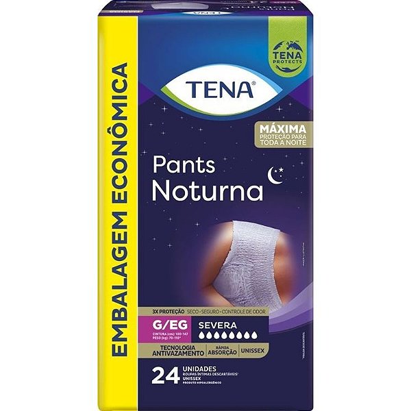 Roupa Íntima Adulto Tena Noturna Pants G/EG com 24 unidades
